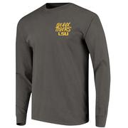 LSU Image One Large Mascot Stadium Comfort Colors Long Sleeve Tee